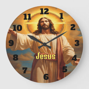 Jesus Christus in zeitloser Pose Uhr Mauer