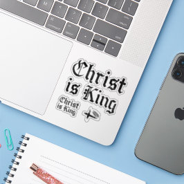 Jesus Christus ist König Gothic Blackletter Grunge Aufkleber