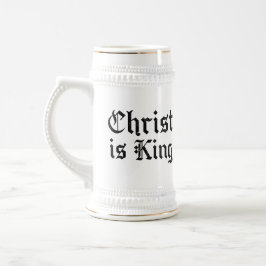 Jesus Christus ist König Gothic Blackletter Grunge Bierglas