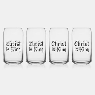 Jesus Christus ist König Gothic Blackletter Grunge Dosenglas