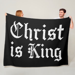 Jesus Christus ist König Gothic Blackletter Grunge Fleecedecke