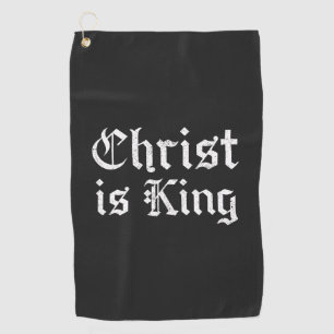 Jesus Christus ist König Gothic Blackletter Grunge Golfhandtuch