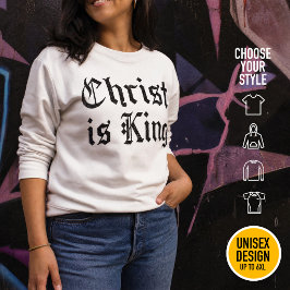 Jesus Christus ist König Gothic Blackletter Grunge Sweatshirt