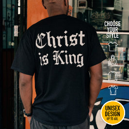Jesus Christus ist König Gothic Blackletter Grunge T-Shirt