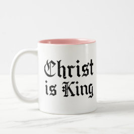 Jesus Christus ist König Gothic Blackletter Grunge Zweifarbige Tasse