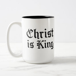 Jesus Christus ist König Gothic Blackletter Grunge Zweifarbige Tasse