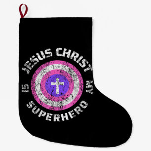 Jesus Christus ist mein Superheld Jesus Großer Weihnachtsstrumpf