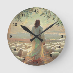 Jesus Christus katholischer Auferstehungsglaube   Runde Wanduhr