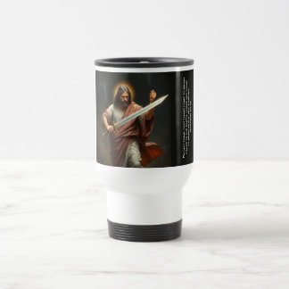 Jesus Christus kehrt mit Schwertwanderung zurück Reisebecher