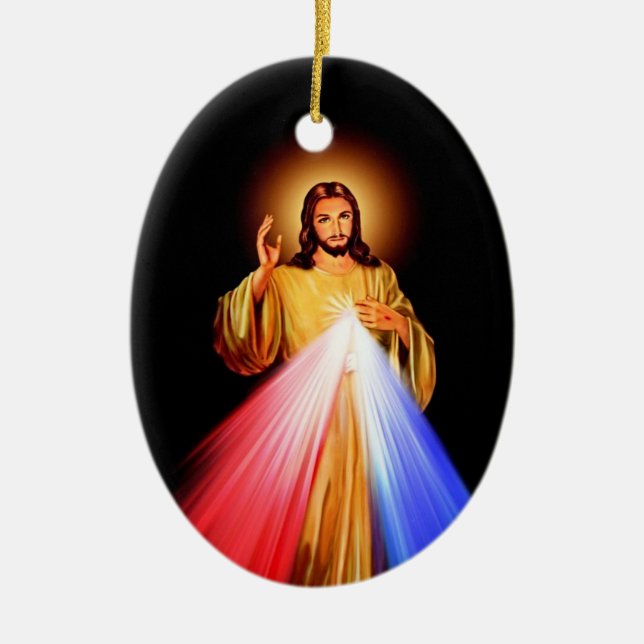 Jesus Christus Keramik Oval Ornament (Vorne)