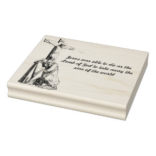 Jesus Christus kreuzen Lamm Gottes Zitat Gummistempel