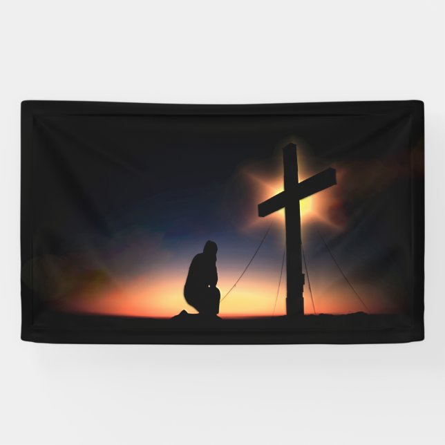 Jesus Christus-Kreuzigungs-Kreuz Banner (Horizontal)