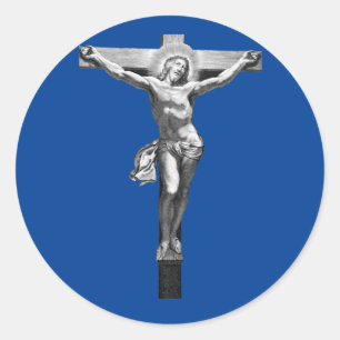 Jesus Christus Kreuzkreuz Christliche Glaubensbibe Runder Aufkleber