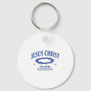 Jesus Christus lebt in mir Kronen des düsteren Bib Schlüsselanhänger