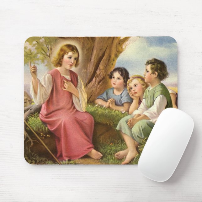 Jesus Christus lehrt Kinder, Vintage Religion Mousepad (Mit Mouse)