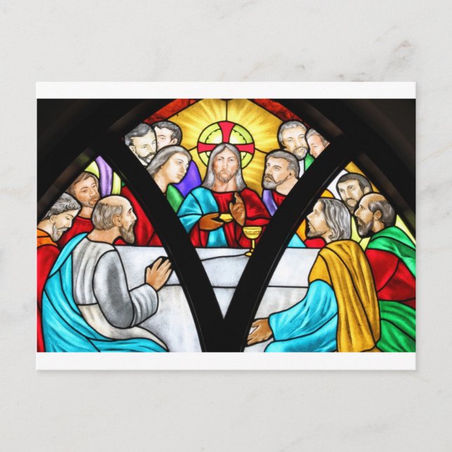 Jesus Christus Letztes Abendmahlsfenster aus feste Postkarte (Vorderseite)