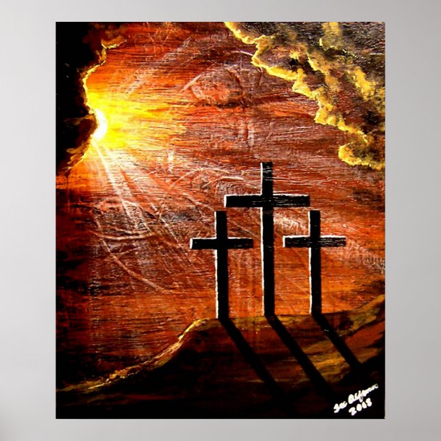 Jesus Christus Liebe Gottes Kreuz Kreuzzifix Poster (Vorne)