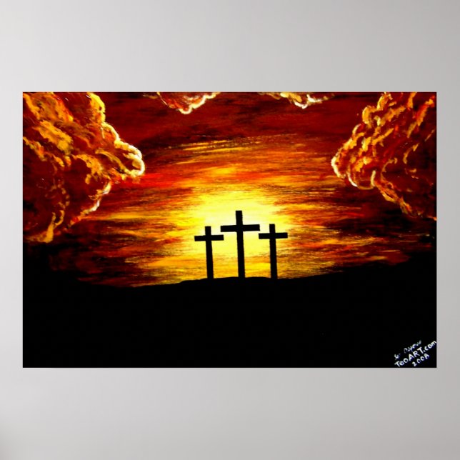 Jesus Christus Liebe Gottes Kreuz Kreuzzifix Poster (Vorne)