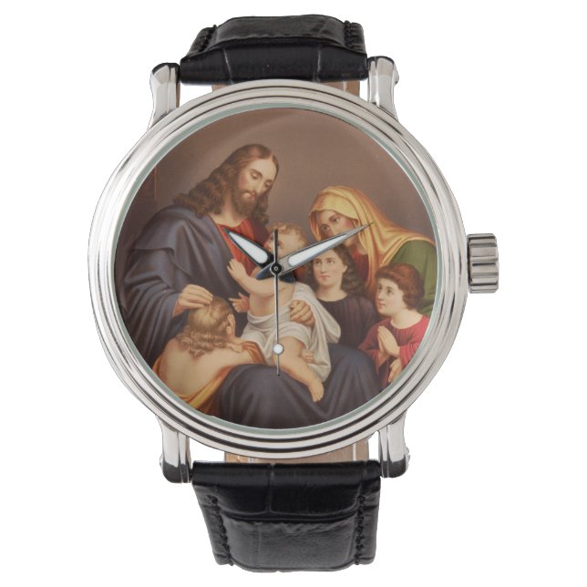 Jesus Christus mit den Kindern Armbanduhr (Vorderseite)