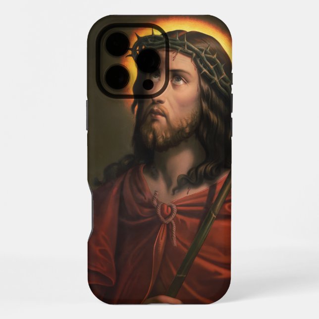 Jesus Christus mit der Krone von Thorns iPhone Hülle (Rückseite)