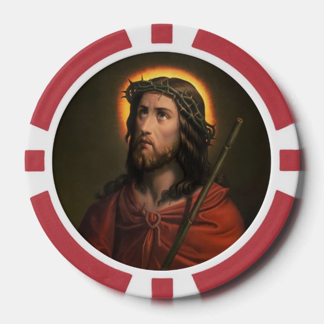 Jesus Christus mit der Krone von Thorns Pokerchips (Vorderseite)