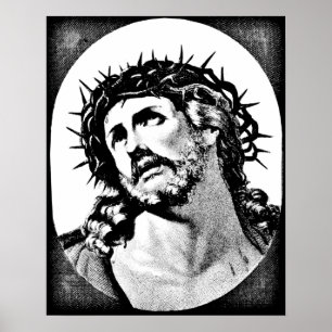 Jesus Christus mit Dornenkrone Vintage religiöse K Poster