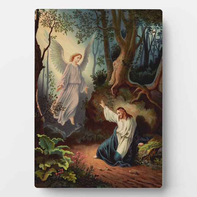 Jesus Christus mit Engel Fotoplatte (Vorderseite)