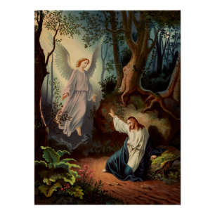 Jesus Christus mit Engel Poster