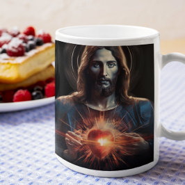 Jesus Christus mit glühendem Herz Version 3 Kaffeetasse