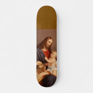 Jesus Christus mit Kindern Premium Fine Art Skateboard