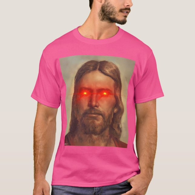 Jesus Christus mit roten Augen T-Shirt (Vorderseite)