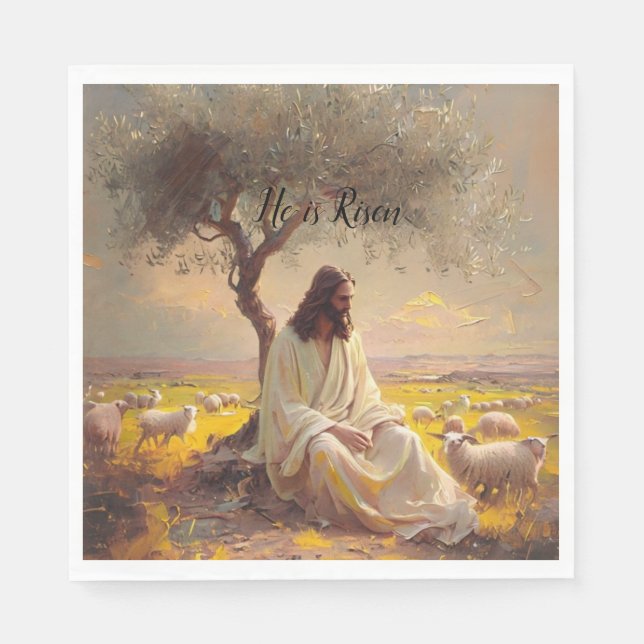 Jesus Christus Ostern katholisch religiös  Serviette (Vorderseite)