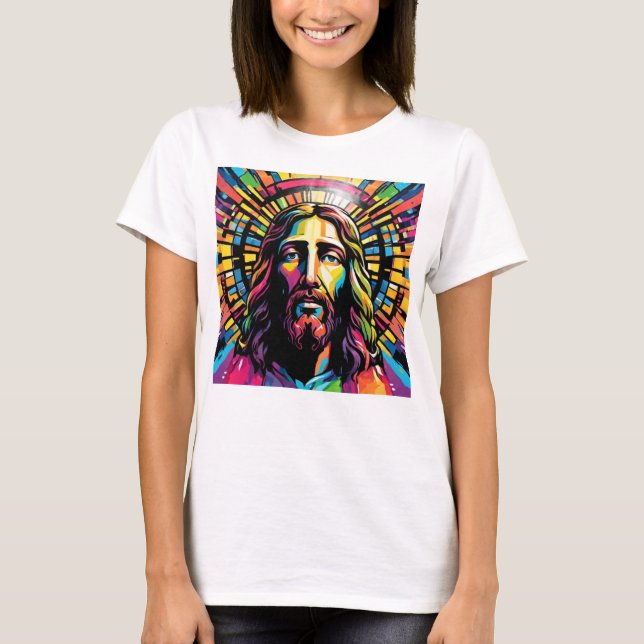 Jesus Christus Ostern Weihnachten Abstrakt T-Shirt (Vorderseite)
