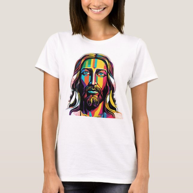 Jesus Christus Ostern Weihnachten Abstrakt T-Shirt (Vorderseite)