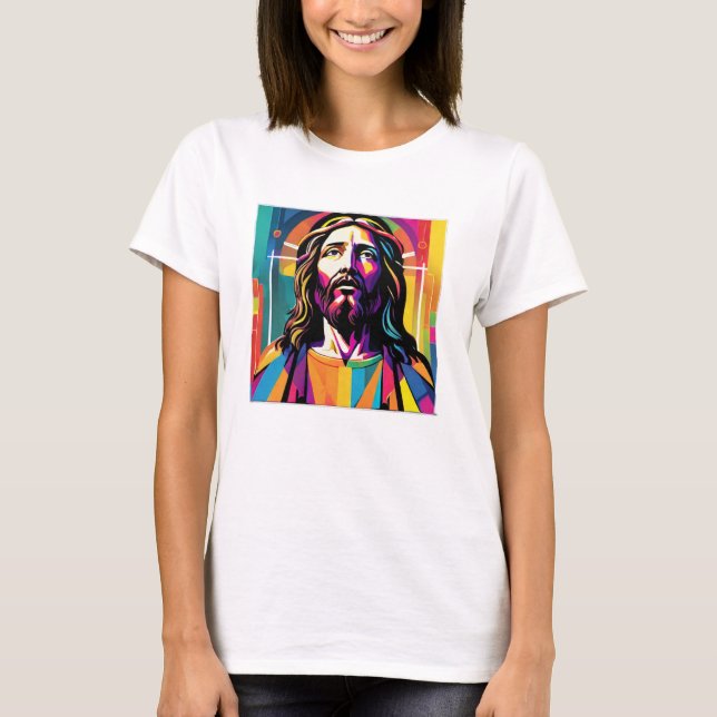 Jesus Christus Ostern Weihnachten Abstrakt T-Shirt (Vorderseite)