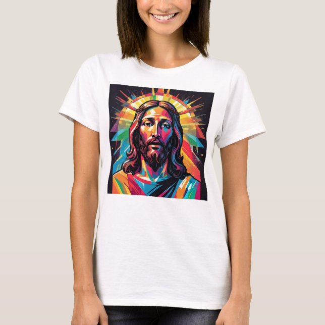 Jesus Christus Ostern Weihnachten Abstrakt T-Shirt (Vorderseite)