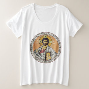 Jesus Christus Pantokrator Kuppel der Kirche Große Größe T-Shirt
