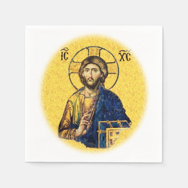 Jesus Christus Pantokrator Serviette (Vorderseite)