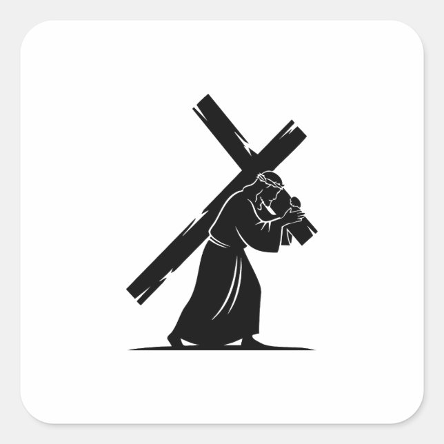 Jesus Christus Quadratischer Aufkleber (Vorderseite)