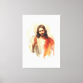 Jesus Christus reicht Hände Aquarellmalerei Leinwanddruck