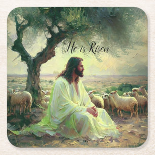 Jesus Christus religiös Ostern katholisch Rechteckiger Pappuntersetzer