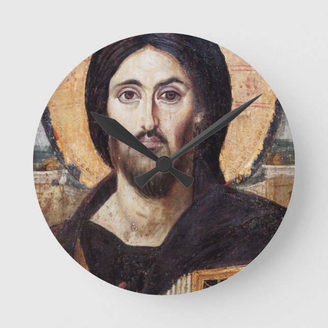 Jesus Christus Runde Wanduhr (Vorderseite)