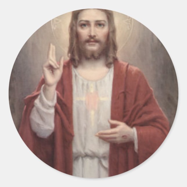 Jesus Christus Runder Aufkleber (Vorderseite)