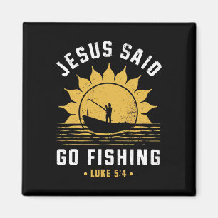 Jesus Christus sagte geh fischen Christlicher Fisc Magnet