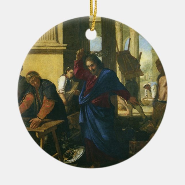 Jesus Christus - Säuberung des Tempels Keramik Ornament (Vorne)