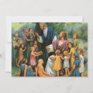 Jesus Christus segnet Kinder, Vintage-Religion Einladung