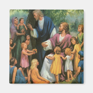 Jesus Christus segnet Kinder, Vintage-Religion Magnet