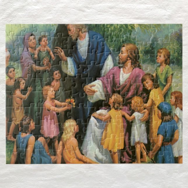 Jesus Christus segnet Kinder, Vintage Religion Puzzle (Von Creator hochgeladen)