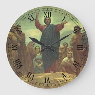 Jesus Christus Sermon auf dem Berg, Vintage Religi Große Wanduhr