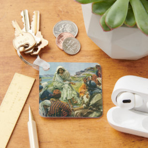 Jesus Christus Sermon auf dem Berg, Vintage Religi Schlüsselanhänger